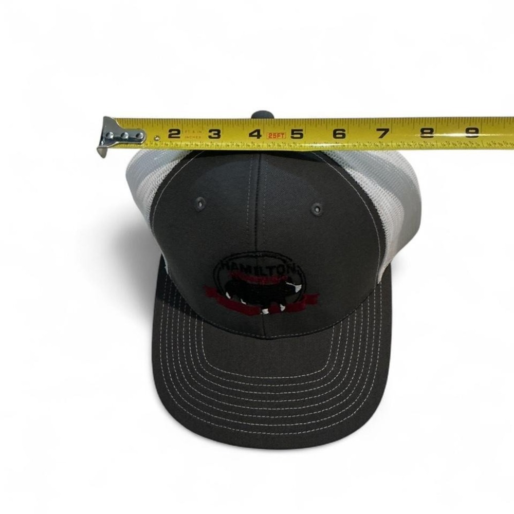Richardson Trucker Hat Mens‎ OSFM Charcoal White Excellent Hamilton Cow Snapback - Picture 5 of 7